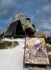 Chteau de Baux. Le blier recouvert d'une charpente permettait aux assaillants d'tre protgs des projectiles.