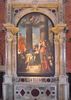 le retable Pesaro du Titien ; l'vque Pesaro vient avec sa famille remercier la Vierge pour une victoire sur les turcs 
