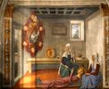 capella di Santa Fina - la fresque montre la sainte allonge sur sa planche (fin)