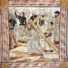 l'unique vote est couverte de fresques du XVIme sicle - sur la prsente, Jsus porte sa croix, aid par Simon de Cyrne.