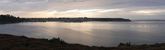 L'anse de Camaret au crpuscule, on devine les parcs  moules.