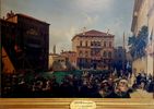 Tableau datant de 1840, peint par Lancelot-Théodore comte Turpin de Crissé. Cette huile sur toile a pour titre :- Vue du Rialto à Venise -.Il s’agit d’une vue du grand canal avec la régate offerte à Venise pour le couronnement de l’Empereur d’Autriche, François Joseph Ier de Habsbourg-Lorraine. Sur le Grand Canal, le canot impérial, garni d’une tente bleue, s’avance au deuxième plan.